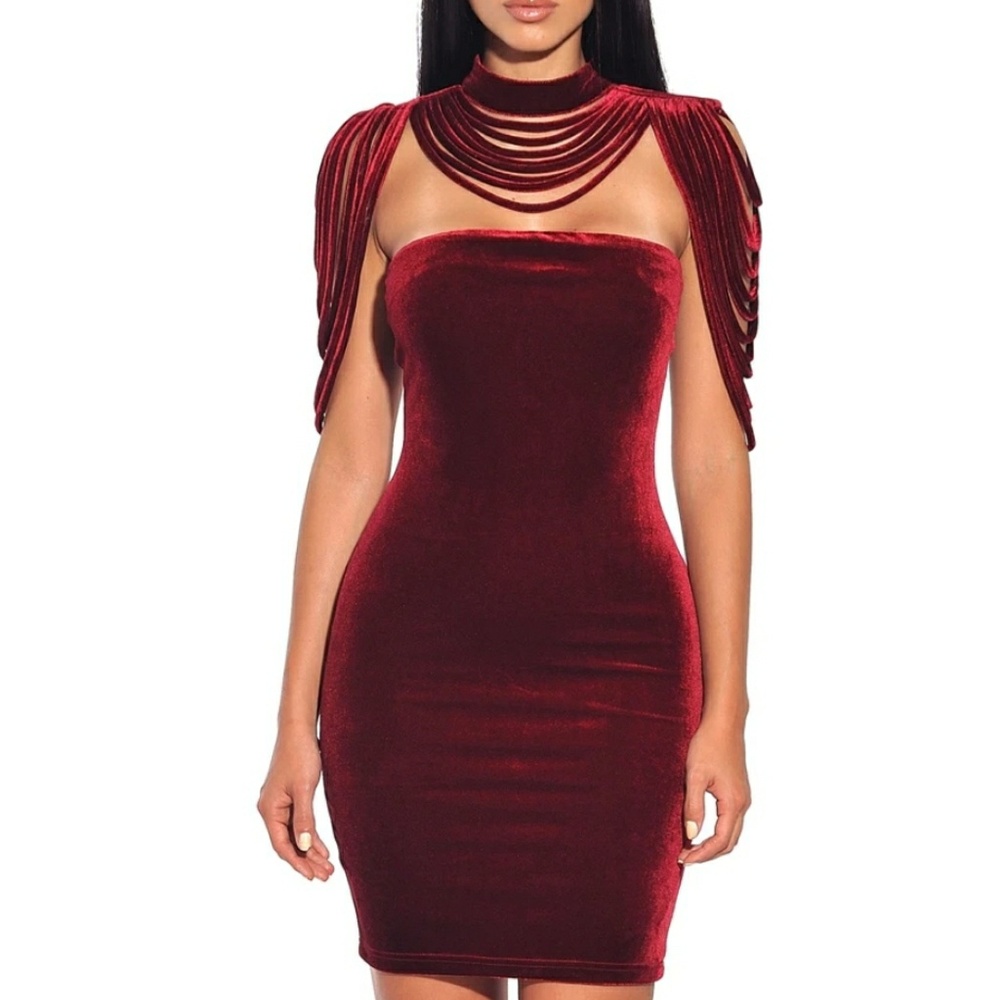 Sold (cross listed)Sexy Velvet bodycon dress, velvet neckless